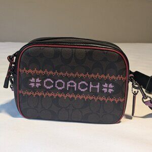 COACH C1541 Dempsey Camera Bag In Signature Canvas With Fair Isle Graphic